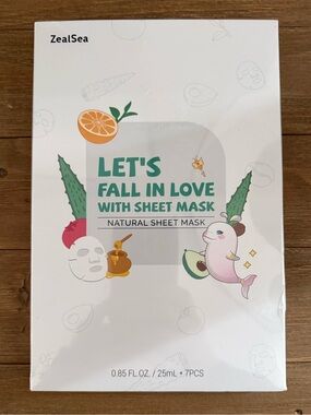 Let's Fall In Love Natural Sheet Mask 7 Piece Sealed